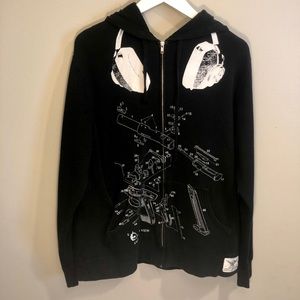 CardBoard Robot ZIP Up Hoodie w/ Gun holster